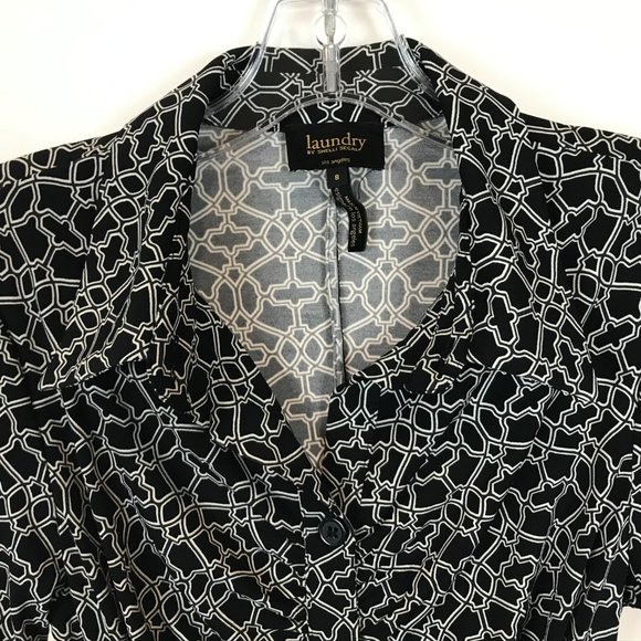 NWT Womens Size 8 Laundry by Shelli Segal Full Button Front Belted Midi Dress - Picture 2 of 3